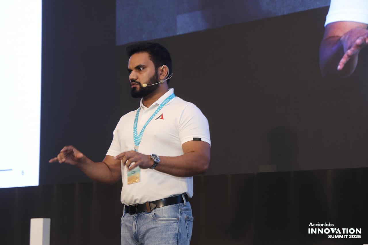 Shahid speaking at a conference